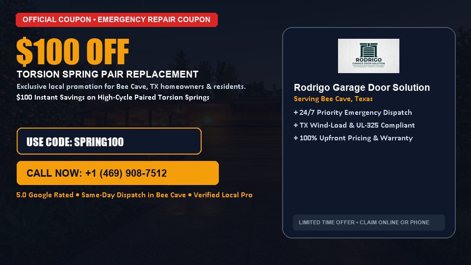 Rodrigo Garage Door Solution $100 OFF Dual Torsion Spring Replacement